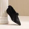 Zapatos de Mujer con Punta, que Aumentan la Altura, Forrados de Borrego, Estilo Nuevo Invierno 2026, Plataforma Baja, Moda Versátil, Cálidos Mocasines, Zapatos Peludos