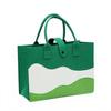 Bolsa Tote Portátil Grande Capacidade com Blocos de Cor Tendência de Picos de Montanha, Bolsa de Mão em Feltro, Bolsa de Mão Simples e Versátil com Contraste de Cores