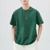 Três Camisetas Masculinas de Manga Curta 100% Algodão Verão Soltas de Peso Pesado com Camisa Branca de Base para Meninos