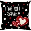 Almofadas Decorativas de Dia dos Namorados Transfronteiriças, Conjunto de Quatro Almofadas Estampadas com Amor, Almofadas para Sofá de Sala de Estar, Personalização Suportada