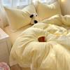 Algodão Puro Algodão Lavado Conjunto de Quatro Peças para Cama Estilo Princesa Dormitório Estudantil Capa de Edredom de Algodão Lençóis de Cama Conjunto de Três Peças Cama Lençóis de Cama Roupa de Cama
