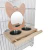 Papagaio suprimentos pássaro brinquedo comida Copo espelho combinação pássaro espelho papagaio aço inoxidável tigela de comida copo de água Copo