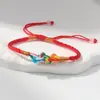 Pulsera Trenzada de Cuerda Roja, Nudo Chino, Nudo Flor de Durazno, Pulsera Tejida Finamente, Cuerda de Cinco Colores del Festival del Bote del Dragón, Joyería de Mano para Estudiantes de Atracción Turística al por Mayor