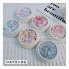 Lantejoulas de Unha de Celebridade da Internet Ultrafinas Coloridas Redondas em Forma de Coração Estrela de Cinco Pontas Cor Doce de Verão Decoração de Unha Hot Stamping