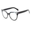 Nuevas gafas de ojo de gato con bloqueo de color transfronterizo, antiluz azul, monturas de gafas de moda retro, gafas lisas de moda, gafas lisas