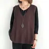 Chaleco de Punto Transfronterizo para Mujer, Primavera/Verano/Otoño 2026 Delgado Holgado Talla Grande Abrigo Chaleco Pulóver Retro de Cuello en V