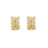Pendientes de Diamante con Hojas Super Brillantes Estilo Coreano Diseño de Nicho Modernos Elegantes Lujo Ligero Sentido de Alta Gama Joyería para Orejas Explosiva de Celebridad de Internet