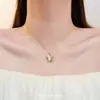 Colar de Esmalte Borboleta Vintage Estilo Francês com Diamantes para Mulheres, Exquisito Borboleta da Fortuna Elegante Estilo Palácio Tendência Nacional para Mulheres