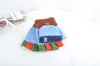 2023 Novas Luvas de Tricô Quentes Multicor Patchwork com Tampa Flip para Crianças Simples Meio Dedo Proteção contra Frio Luvas Diárias Comércio Exterior