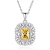 Influencer Transfronterizo en Vivo Colorida Piedra Preciosa Ascherita Amarillo Ganso Collar Accesorios para Mujeres Plata de Ley S925 Accesorios Cadena para Clavícula Venta al por Mayor