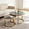 Mesa de centro personalizada al por mayor para comercio exterior, combinación redonda anidada, mesa de centro para apartamentos pequeños, uso en sala de estar del hogar, mesa de centro simple moderna