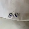 Pendientes de Borla con Piedra Ojo de Gato Estilo Coreano y Perlas Azules, Pendientes de Nicho de Alta Gama, Versátiles para el Trabajo