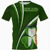 Chamarra de Manga Corta con Cuello Redondo 2025 Amazon Transfronterizo St. Día de San Patricio Comercio Exterior Nuevo Impresión Digital 3D Hombres