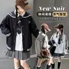 Jaqueta Marinho com Gola para Meninas, Novo Estilo Outono 2026, Estilo Coreano Moderno e Fashion para Alunas do Ensino Fundamental, Top de Outono para Meninas Mais Velhas