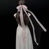Pinza para el pelo de resorte con lazo transparente para primavera y verano con cintas largas, pinza de resorte para el pelo semi-recogido súper de cuento de hadas, accesorio dulce para moño