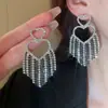 Brincos de Corrente Longa com Garras Exageradas Elegantes de Prata S925 com Strass para Mulheres Brincos com Franjas de Diamante Colorido Europeus e Americanos Brincos da Moda