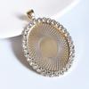 30*40mm oval diamante pingente base base tempo gem base diy acessórios de liga atacado