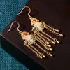 Pendientes Retro Estilo Palacio para Mujer, Pendientes Clásicos de Esmalte Azul, Accesorios para Hanfu y Cheongsam, Pendientes de Diseño Nicho al por Mayor