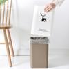 Bote de Basura Nórdico Cuadrado de Plástico de Doble Capa para el Hogar, Sala de Estar, Dormitorio, Cocina, Oficina, Hotel, Cubo de Almacenamiento