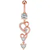 Moda de Comercio Electrónico Transfronterizo Europeo y Americano Personalidad Elegante Micro-Incrustado Circonita Mariposa Corazón Tortuga Colgante Anillo para Ombligo Clavo para Ombligo