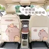 Capibara de Dibujos Animados Almohadilla Anti-Patadas para Respaldo de Asiento de Coche Almohadilla Protectora Creativa de Cuero Resistente a la Suciedad y al Desgaste para Coche Almohadilla Anti-Patadas para Coche