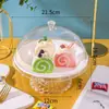 Plato de Degustación de Frutas con Compartimentos y Tapa, Plato de Exhibición de Comida, Plato de Frutas de Plástico Acrílico Transparente, Tapa Antipolvo, Caja de Degustación