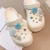 Zuecos de Ballet Accesorios para Zapatos Estilo Simple Ins Hechos a Mano con Cuentas Cristal Perla Flor Decoraciones para Zapatos Juego de Hebillas Desmontables para Zapatos