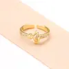 Anillo de Planeta Dorado y Plateado con Incrustaciones de Piedra, Moderno y Único, Anillo Abierto Ajustable Versátil Chapado en Oro para el Dedo Índice de Mujer