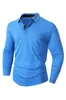 Comercio Exterior Transfronterizo de Amazon Otoño e Invierno Camiseta de Manga Larga con Cuello para Hombre Camisa Polo para Hombre Camisa de Capa Superior