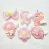 Pera Rosa de Dibujos Animados Angelical Perlado Varita Mágica Accesorios de Resina Pegamento en Crema DIY Pasador Adorno para el Cabello Hebilla de Zapato Colgante Venta al por Mayor