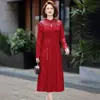 Nuevo vestido de moda estilo chino, de longitud media, adecuado para madres y abuelas, colección de primavera y otoño, diseño elegante, vestido de novia