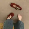Zapatos Planos Rojos Retro 2025, Versátil y de Moda para Primavera y Otoño, Zapatos Mary Jane, Nuevo Estilo Versión Coreana