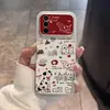 Capa de Celular Anime Filhote Compatível com Samsung S26 S24 Ultra Janela Grande S25 À Prova de Queda Pele de Cordeiro Premium