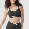 Sutiã esportivo de alta intensidade à prova de choque para mulheres, regata fitness sem costura com costas bonitas e bojos fixos, sutiã de ioga integrado