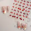 Redanco5D Embutido Popular Desenho Animado Adesivo para Unhas Gel Vermelho Cereja Estéreo Adesivo de Unha He1576