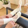 Meias de Yoga com Dedos Abertos para Mulheres, Grip de Silicone Profissional, Antiderrapantes, Esportes de Pilates Indoor, Meias de Cano Médio, Meias de Dança Estilo Ballet