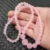 Colar de Jade Colar de Bola Rosa Gelo Colar de Bola de Rocha de Quartzo Jade Colar Torre Colar de Clavícula