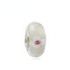 Huiyue joyería nuevo esmalte blanco cuentas de flor de durazno Panjia decoración de cadena de flor de durazno blanca cuentas de esmalte de color