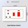 Panel de interruptor de luz de plástico blanco estilo británico de Hong Kong y Macao, enchufe de 13A con carga USB y carga rápida tipo C, panel de interruptor de luz estándar UK/US