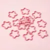 Anel Aberto Estrela de Cinco Pontas Colorido em Relevo Esmalte Cor de Doce Acessórios para Joias DIY Conector Chaveiro Fecho Lagosta