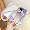 Lanyard para teléfono, estilo cruzado, diseño colorido inspirado en la dopamina, correa larga ajustable para funda de teléfono, cordón de seguridad antirrobo para teléfono