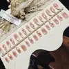Pêssego Estrela Sonho Doce Médio Oval Unhas Usáveis Contas de Vidro Olho de Gato Verão Menina Fresca Fábrica de Manicure Unhas Pré-Fabricadas