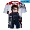 Padrão Bebê Fantasma de Filme de Terror 3D Impressão Digital Transfronteiriço Novo Terno Curto Casual Masculino Manga Curta