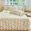 Saia de Cama Acolchoada 100% Algodão Peça Única Novo Estilo Princesa Todo Algodão Acolchoado Colcha Cobertura de Poeira Bainha Feia Venda por Atacado de Fábrica