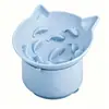 Tazón de Silicona para Gatos de Alimentación Lenta con Ventosa, Tazón Desmontable Anti-Atragantamiento para Gatos, Diseño de Boca Inclinada Elevada para Protección del Cuello, Adecuado para Gatitos y Gatos Adultos, Disponible para Venta al por Mayor
