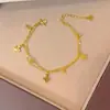 O Mesmo Estilo do da Loja Dourada, Pulseira de Estrela de Quatro Pontas e Trevo de Quatro Folhas com Gelo Triturado Brilhante para Mulheres, Joia de Pulseira de Camada Dupla de Luxo Leve e de Alta Qualidade