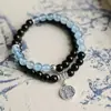 Pulsera de los Cinco Dioses de la Riqueza para Hombres y Mujeres Pulsera Aquamarus para Transferencia de Riqueza Nueva Doble Capa China Apilada Mejor Amigo de Pareja
