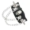 Conjunto de 9 piezas de pulseras de cuero sintético PU con tachuelas, estilo punk gótico y calavera, de moda transfronteriza para parejas.