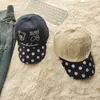 Gorra de Béisbol Bordada de Lunares Tendencia Coreana de Nicho Primavera 2026 para Mujer, Gorra de Visera Curva Casual de Moda para Circunferencia de Cabeza Grande