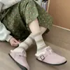 Calcetines de Algodón Puro con Rayas de Bloques de Color de Longitud Media para Mujer, Cómodos y Versátiles, Casuales y Personalizados, Calcetines de Felpa, Estilo Coreano Dongdaemun
